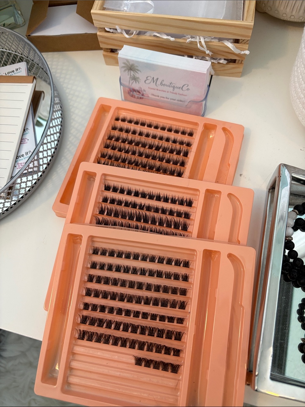 Eyelash clusters- unused - all 3 trays - only bottom part used